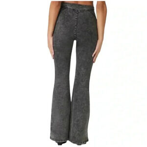 70's inspired FOREVER 21 high rise super flare denim gray retro jeans size large